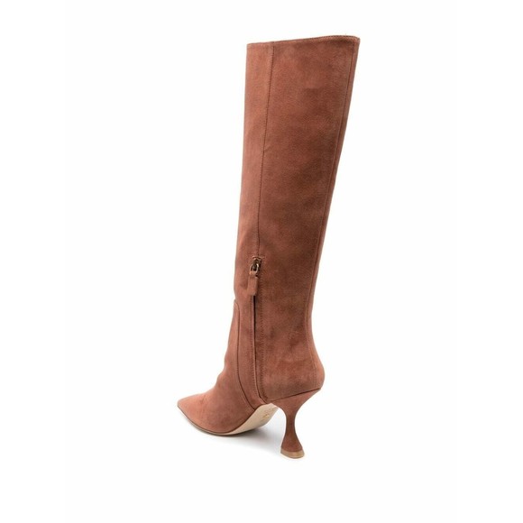 $795 Stuart Weitzman XCurve 85 Slouch Boot Pointed Toe Knee High Capucino 8.5 - Picture 3 of 5